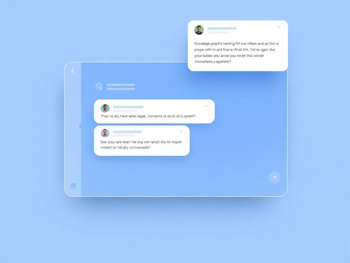 AI assistant interface concept with conversational panel and knowledge graph